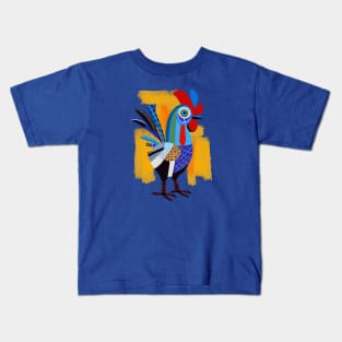 Colorful Whimsical Rooster Kids T-Shirt